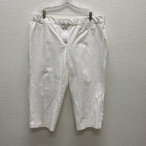 Charter Club Womens 22W Plus Capri Pants White Straight Leg Stretch